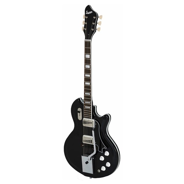 DISC Supro Coronado II Vibrato Americana, Jet Black at Gear4music