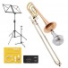 Conn Selmer 525TB Bb/F Tenor Trombone Package, Gold Brass Bell