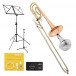 Conn Selmer 547TB Bb/F Tenor Trombone Package, Gold Brass Bell