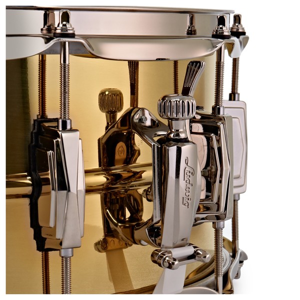 Ludwig 14 x 6.5" Super Series Brass w/Nickel HW Snare Drum back