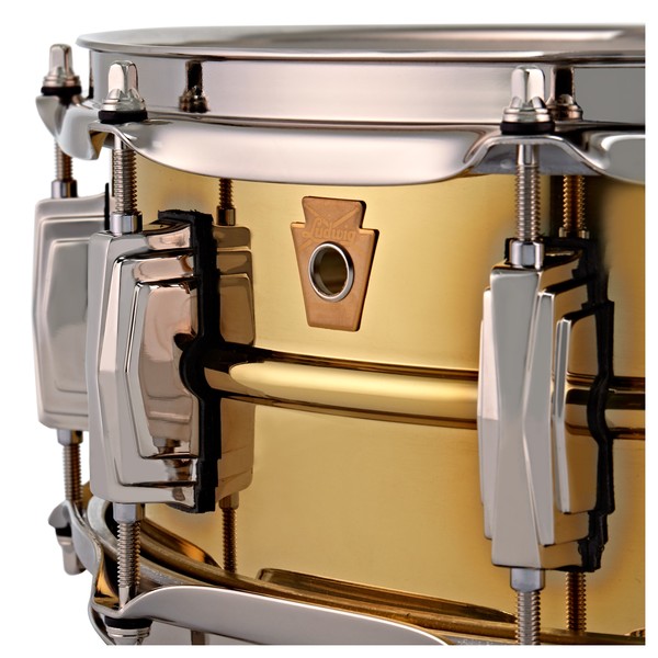 Ludwig 14 x 5" Super Series Brass w/Nickel HW Snare Drum logo