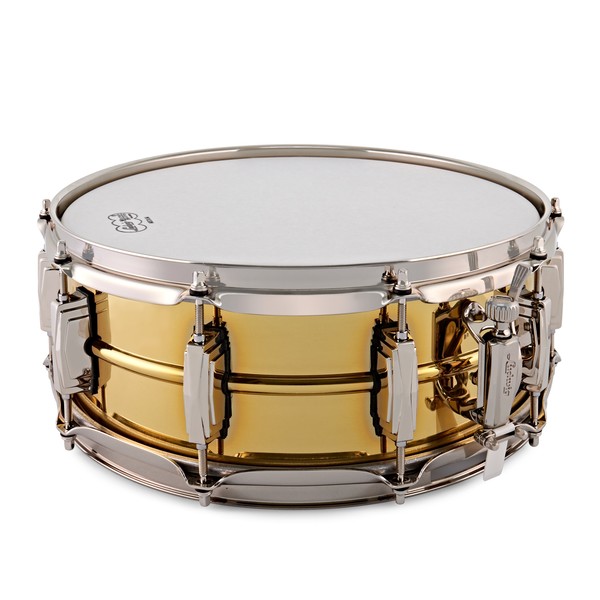 Ludwig 14 x 5" Super Series Brass w/Nickel HW Snare Drum back
