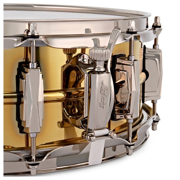 Ludwig 14 x 5" Super Series Brass w/Nickel HW Snare Drum mount