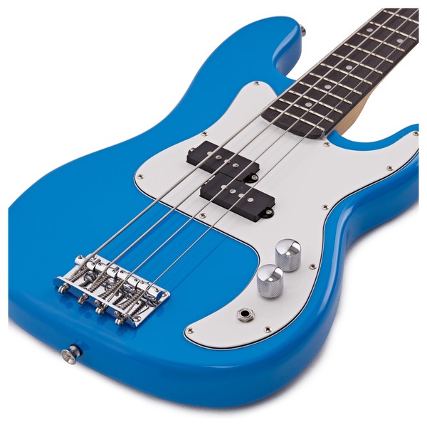 3/4 LA Bass Guitar Blue, 15W Bass Amp Pack