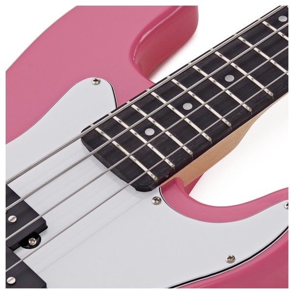 3/4 LA Bass Guitar Pink, 15W Bass Amp Pack