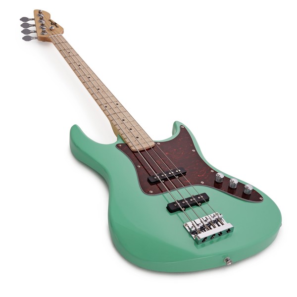 LA II Bass Guitar Seafoam Green, 15W Bass Amp Pack