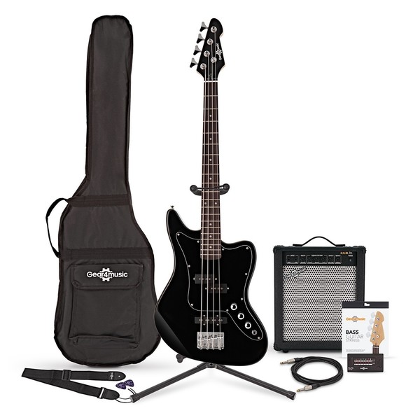 Seattle Short Scale Bass Guitar + 35W Amp Pack, Black