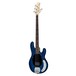 Sterling SUB Ray4 Bass JTB, Trans Blue Satin - Angle