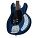 Sterling SUB Ray4 Bass JTB, Trans Blue Satin - Body Angle