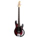 Sterling SUB Ray4 Bass JTB, Ruby Red Burst Satin - Angle