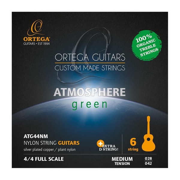 Ortega Atmosphere Nylon Strings, Medium Tension - Front View