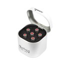 Martin 18APP0005 Bridge Pins Liquid Metal 6 Tin, Grey w/ Red Inlay