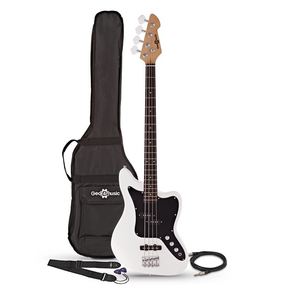 Seattle Bass Guitar by Gear4music, White
