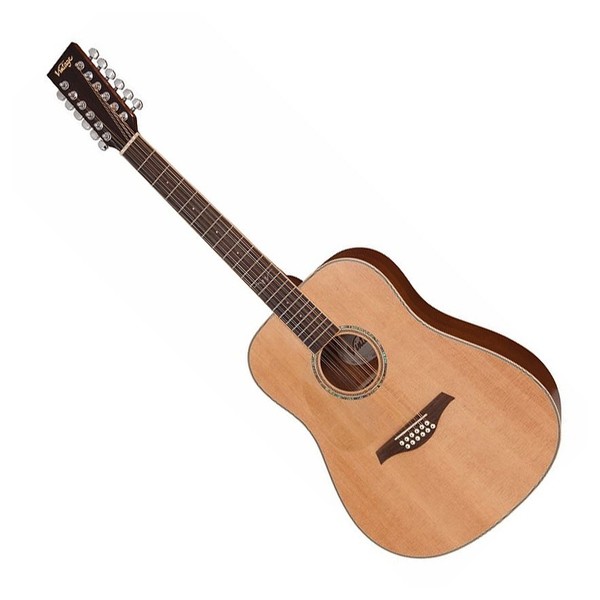 Vintage V501-12 12-String Acoustic Left Handed, Satin Natural - Front