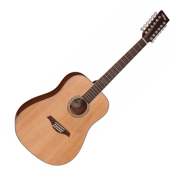 Vintage V501-12 12-String Acoustic, Satin Natural - Front