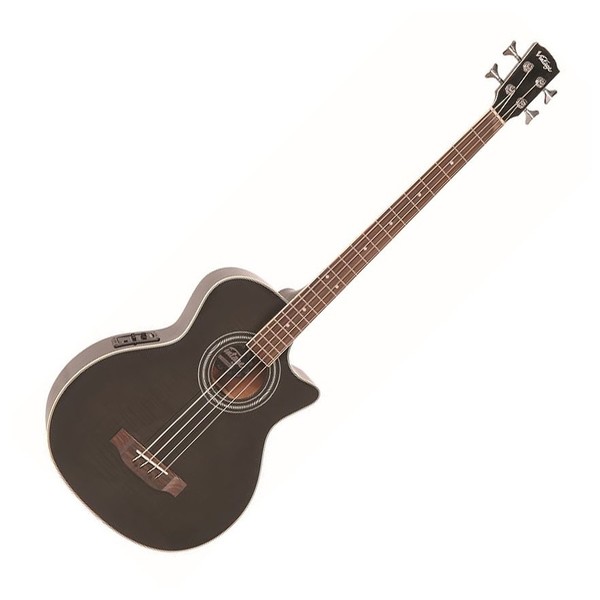 Vintage VCB Electro Acoustic Bass, Thru Black - Front