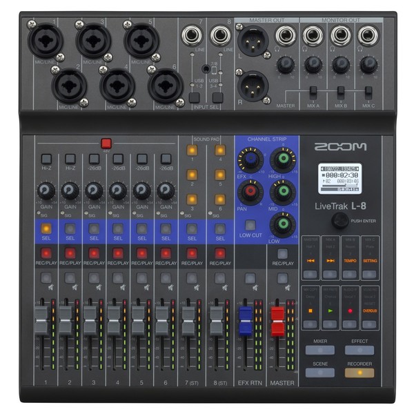 Zoom LiveTrak L-8 Mixer for Podcasters and Musicians - Top