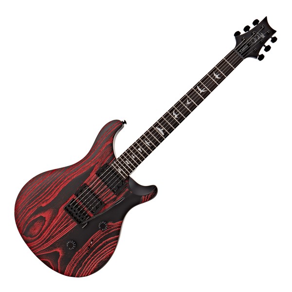 DISC PRS SE Custom 24 Sand Blasted Swamp Ash Ltd Edition, Fire Red