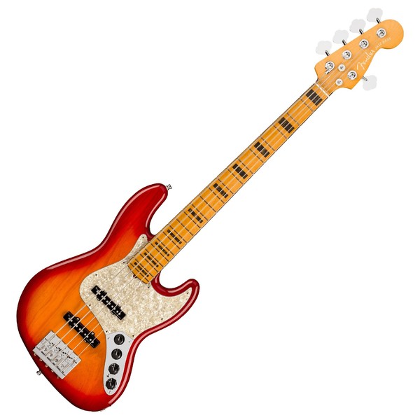 Fender American Ultra Jazz Bass V MN, Plasma Red Burst