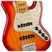 Fender American Ultra Jazz Bass V MN, Plasma Red Burst - close