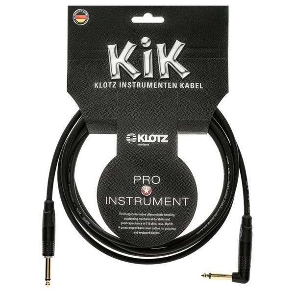 Klotz KIK Black Pro Angled Instrument Cable, 9m