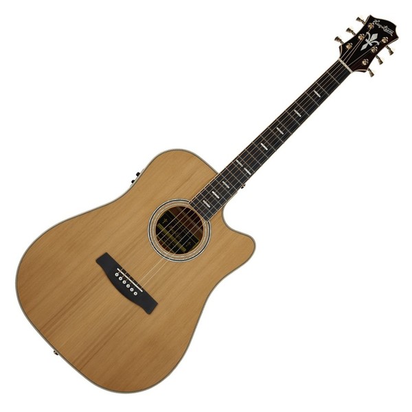 Hagstrom Elfdalia Dreadnought Electro Acoustic, Natural - Front View
