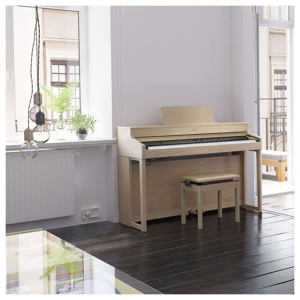 Roland HP702 Digital Piano, Light Oak Lifestyle