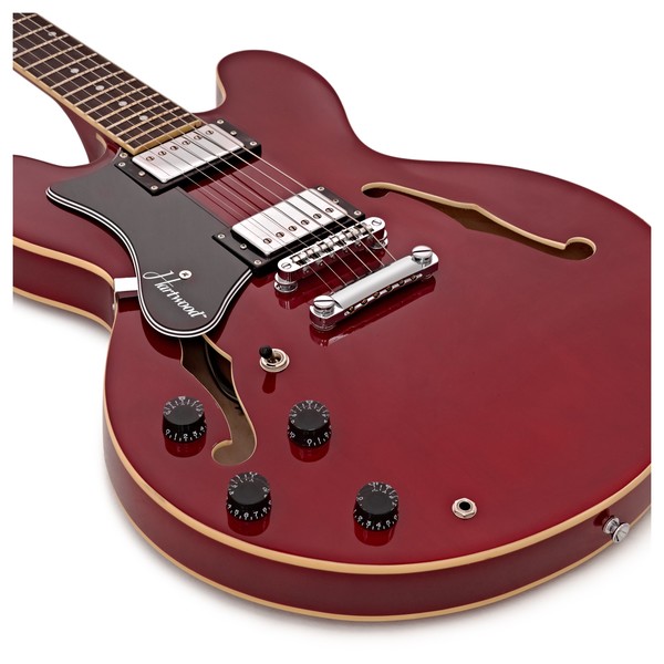 Hartwood Revival Left Handed Semi Acoustic Guitar, Cherry Red