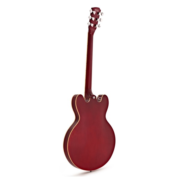 Hartwood Revival Left Handed Semi Acoustic Guitar, Cherry Red
