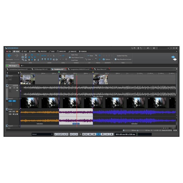 WaveLab Pro 10 Audio Editing Software - Track List