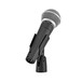 Shure SM58 Dynamic Vocal Mic with Premium Stand and Cable - Microphone Angled Right in Clip