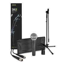 Shure SM58 Dynamic Vokalmikrofon med Premium Stativ og Kabel