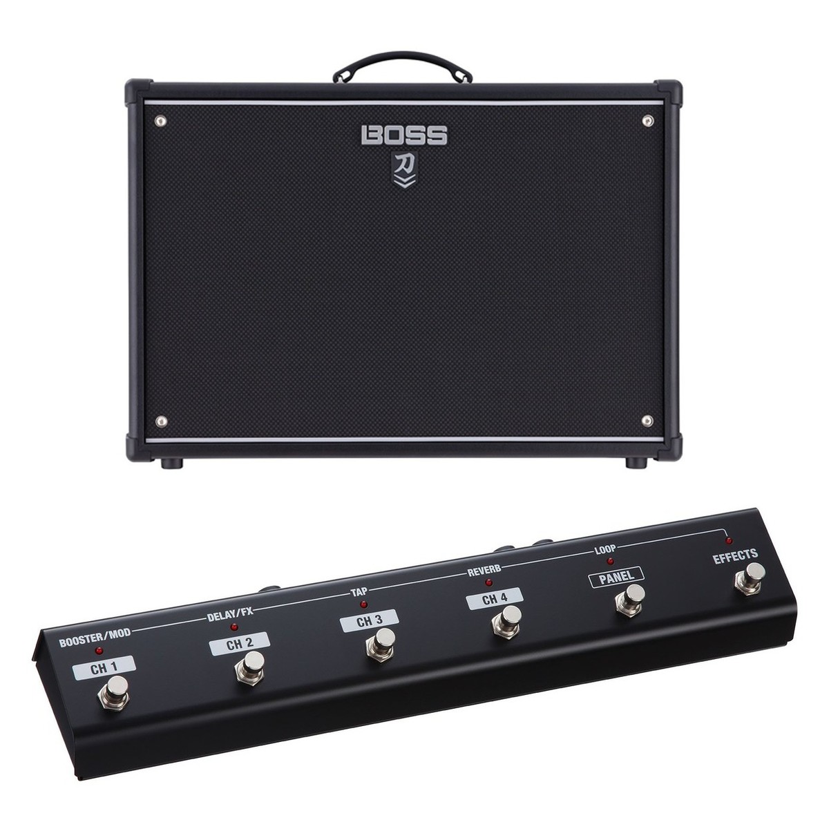 Boss Katana 100 MKII 2x12 Combo With GA FC Foot Controller At Gear4music Boss Katana 100 MKII 2x12 Combo With GA FC Foot Controller At Gear4music