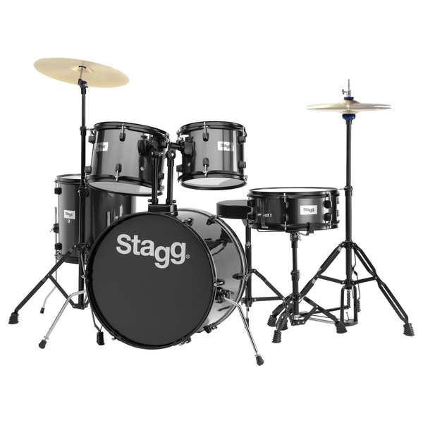 Stagg 5pc 20'' Drum Kit, Black - main image