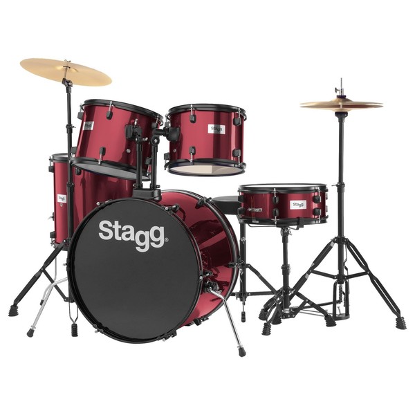 Stagg 5pc 22'' Drum Kit, Wine Red - main image
