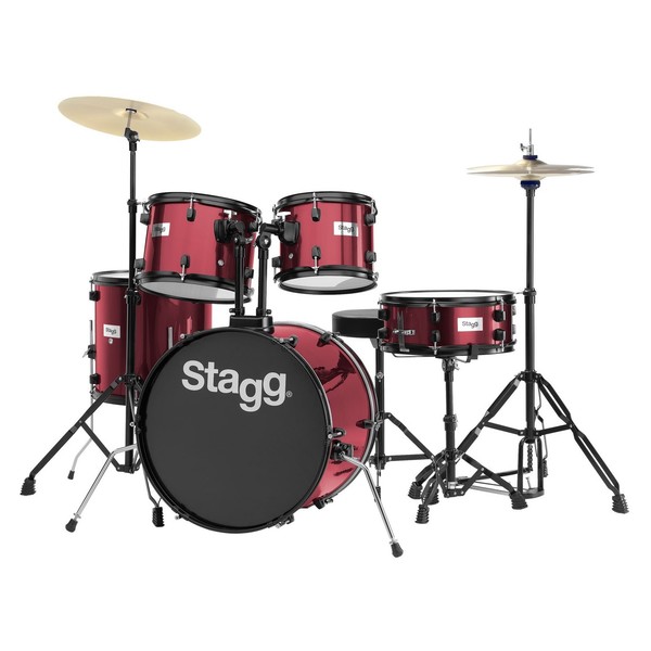 Stagg 5pc 20'' Drum Kit, Wine Red - main image