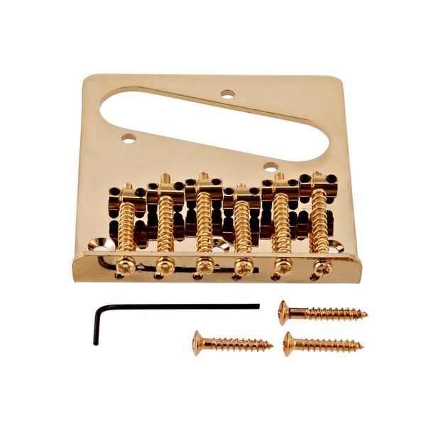 Guitarworks 6-Saddle Guitar Bridge, Gold