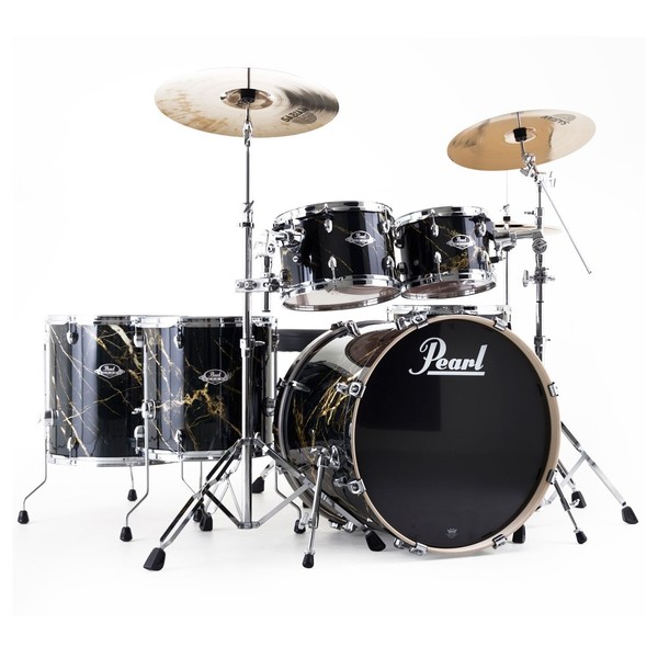 Pearl EXA 6pc Drum Kit w/Sabian Cymbals, Black & Gold Marble - main image