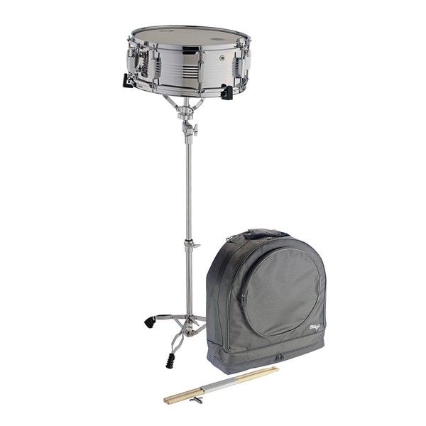 Stagg 14'' x 5.5'' Steel Snare Drum with Stand and Bag