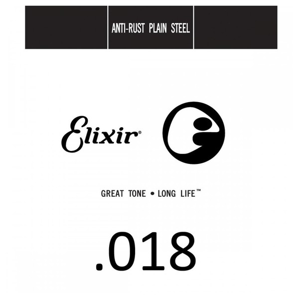 Elixir E13018 Plain Steel Single String, .018