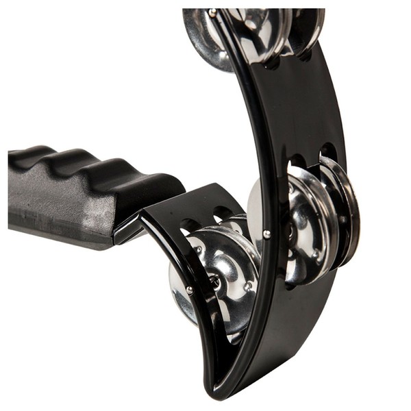 Stagg Cutaway Tambourine, 16 Jingles, Black - close up