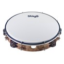 Stagg 10" Tambourine - Two Jingles, Wood Finish