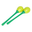 Stagg Long Handled Plastic Egg Maracas, Green