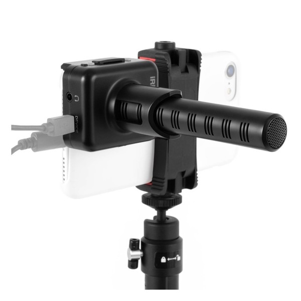 Mic Video Shotgun Microphone - Phone with stand (phone and stand not included)