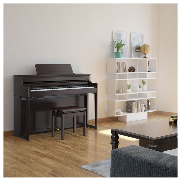 Roland HP704 Digital Piano, Dark Rosewood Lifestyle