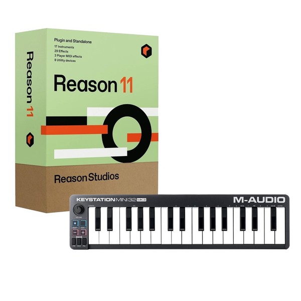 M-Audio Keystation Mini 32 MKIII with Upgrade to Reason 11 - Full Bundle