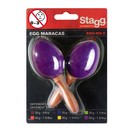 Maracas de huevo de pl&aacute;stico Stagg, morado