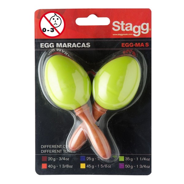 Stagg Plastic Egg Maracas, Green