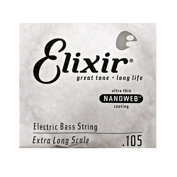 Elixir E15406 Nanoweb XL Bass Single String, .105 - Front View