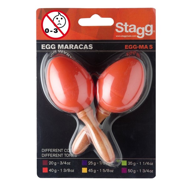 Stagg Plastic Egg Maracas, Orange